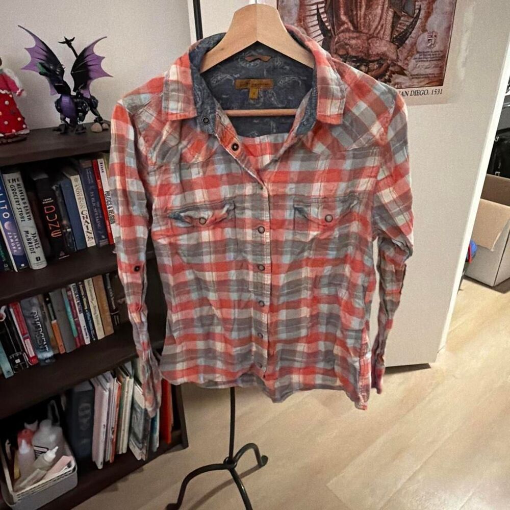 JACHS Girlfriend Plaid Button-Up Shirt Women's Small